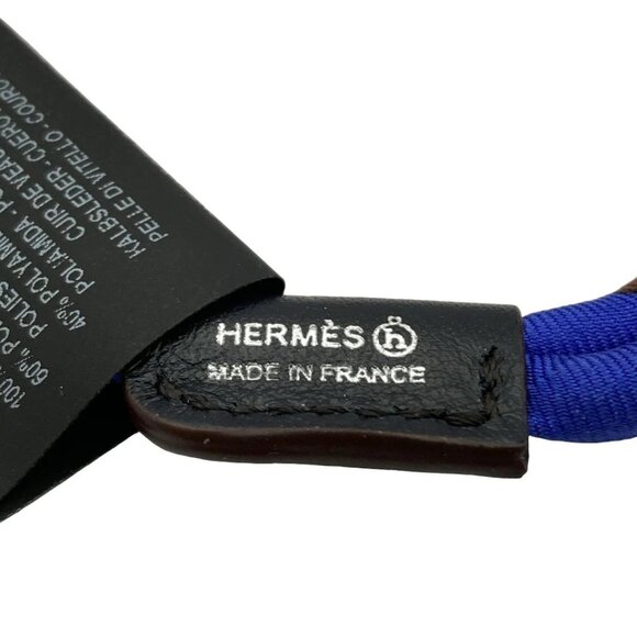 HERMES - Navy Gray Multi Silk Leather None Bracelet 191-081225 - Picture 4 of 4